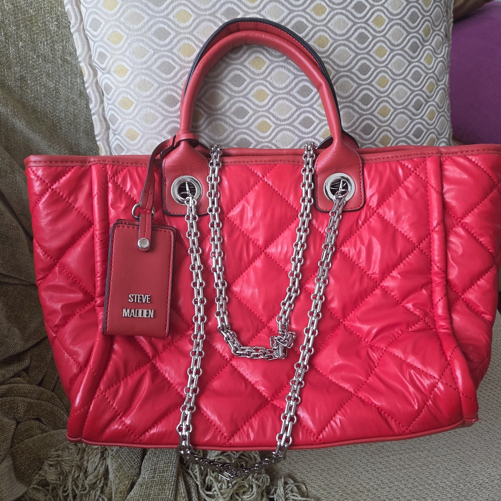 Steve Madden Red Quilted Women's Bag